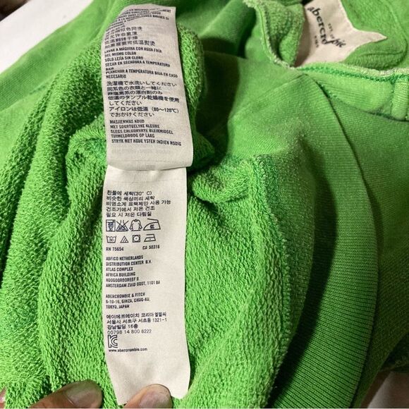 ABERCROMBIE and FITCH Green Pullover Sweatshirt Hoodie Kids Youth UNISEX XL - Picture 12 of 13